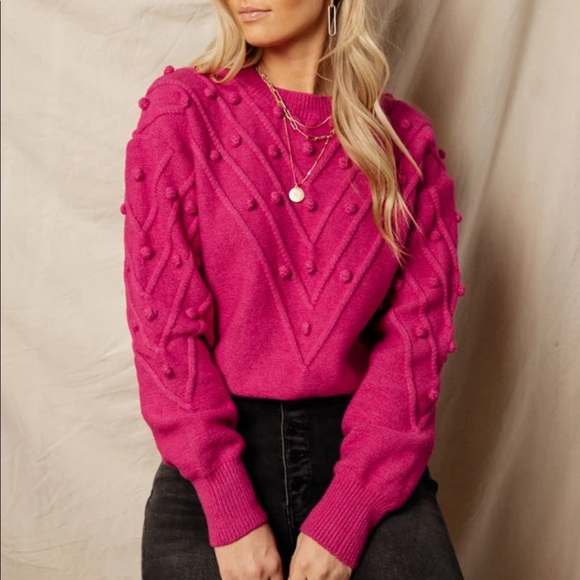 bohme Sweaters - Bohme Hot Pink Sweater